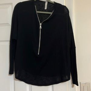 Silver zip up light sweater
